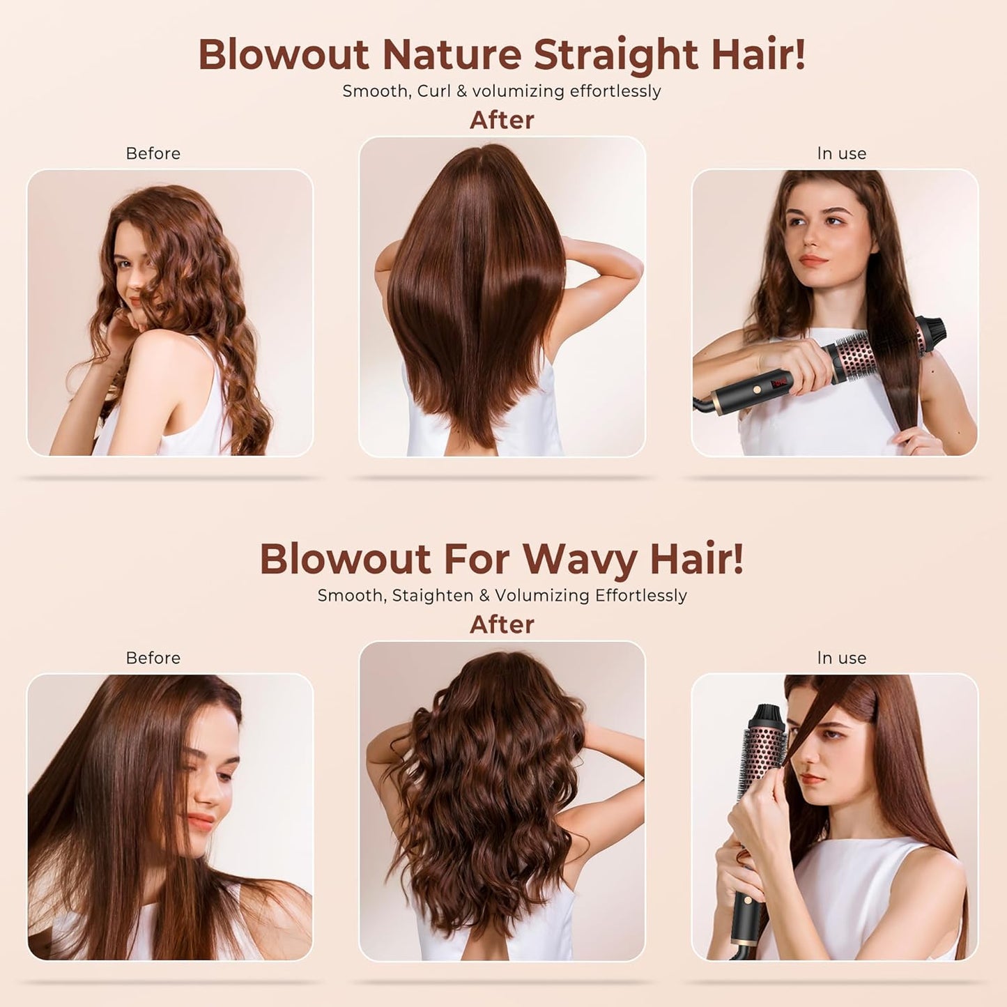 3-in-1 Professional Thermal Hair Brush – Straighten, Curl & Volumize Effortlessly