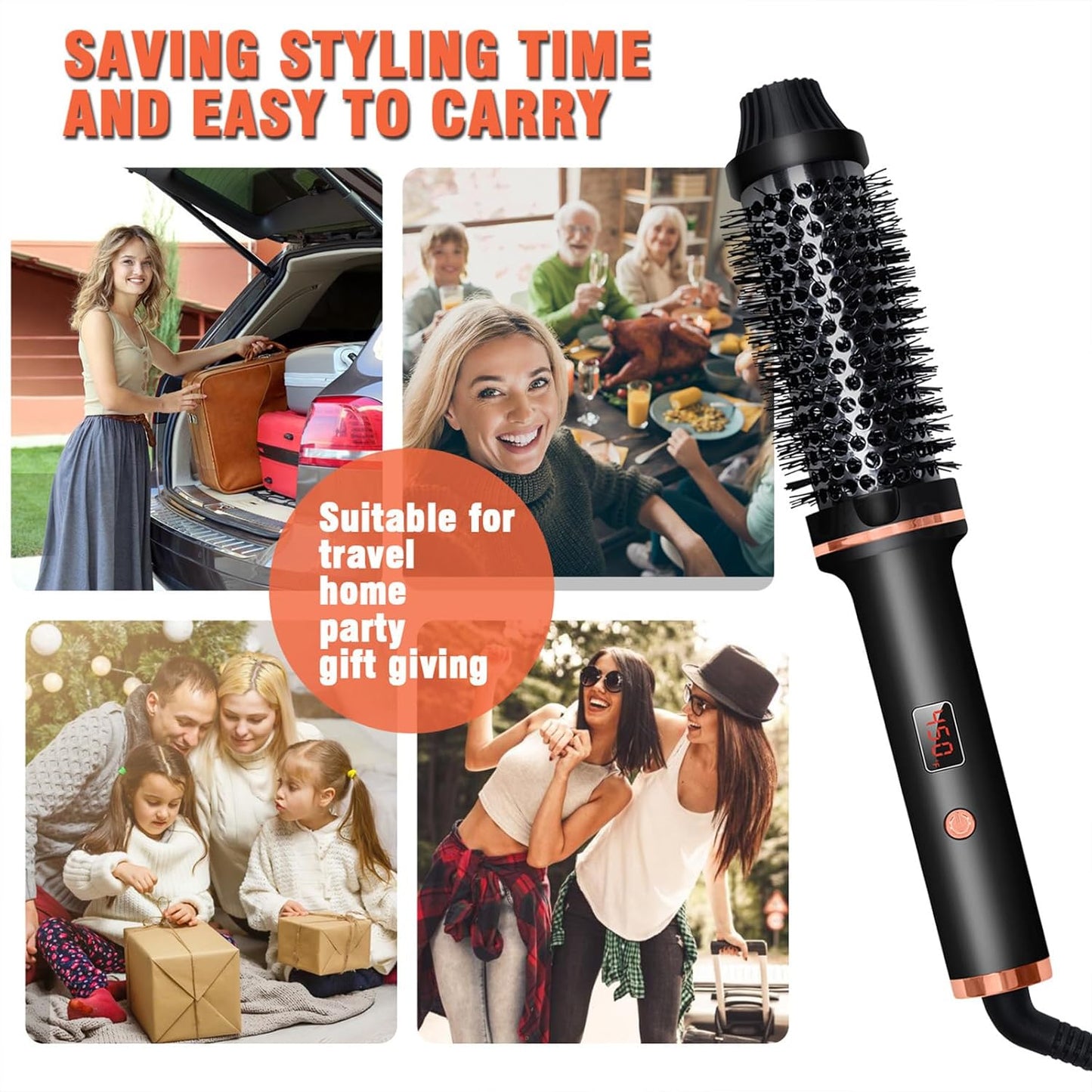 3-in-1 Professional Thermal Hair Brush – Straighten, Curl & Volumize Effortlessly